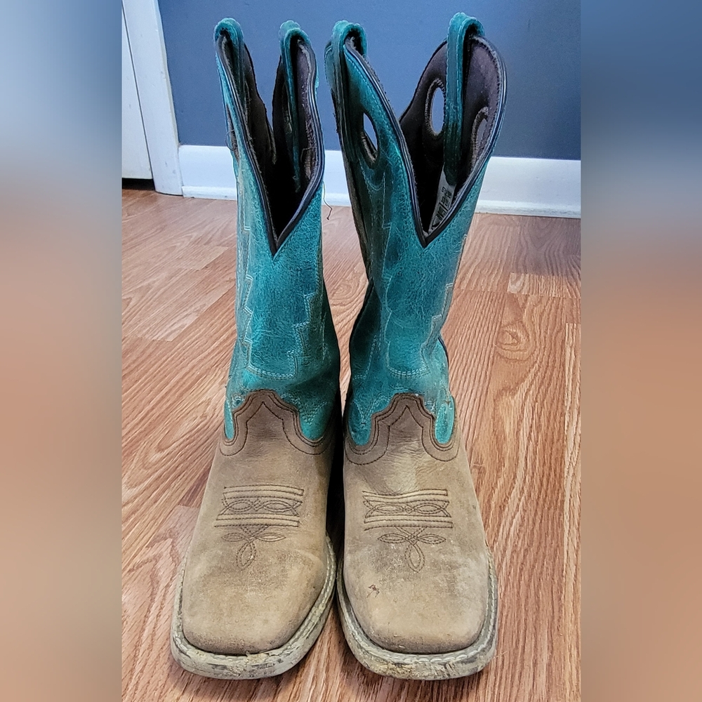 Turquoise and Brown Western Boots